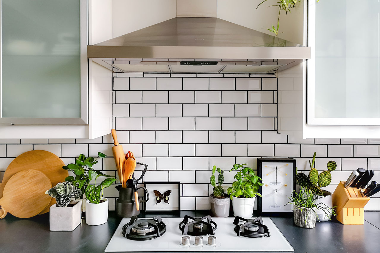 kitchen remodeled with subway tile backsplash