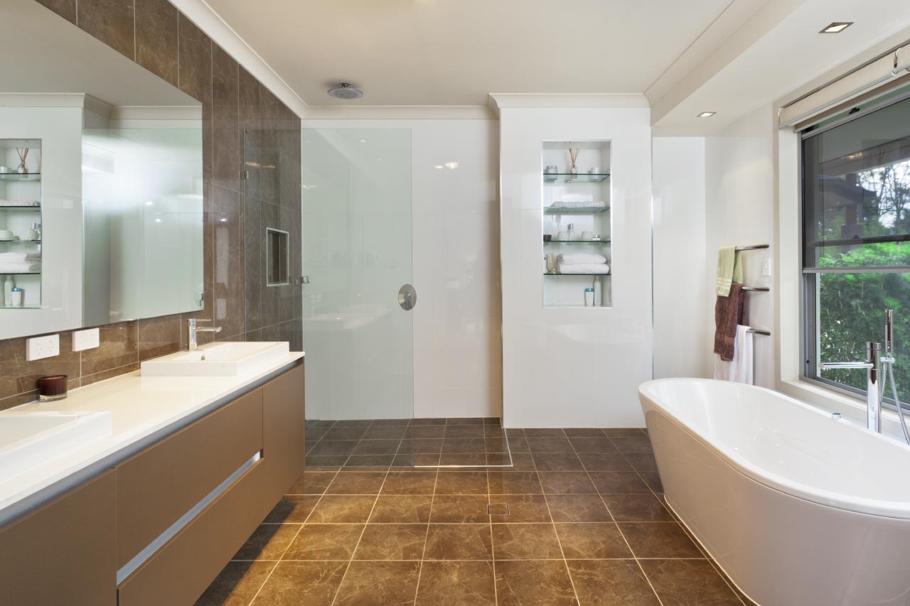 A modern white bathroom