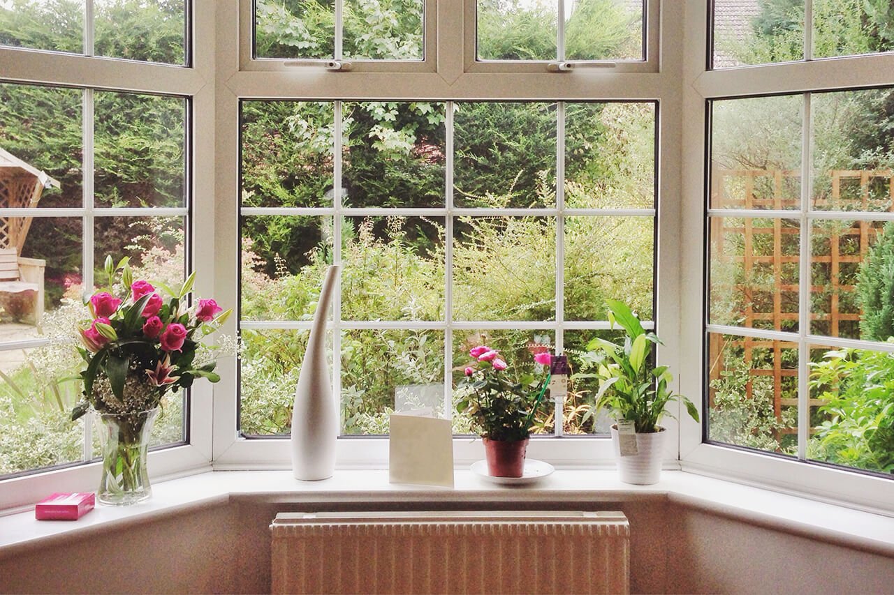 home with new bay windows overlooking the garden